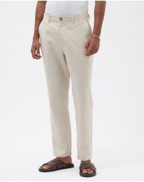 AERE - Slim Leg Tailored Linen Pants