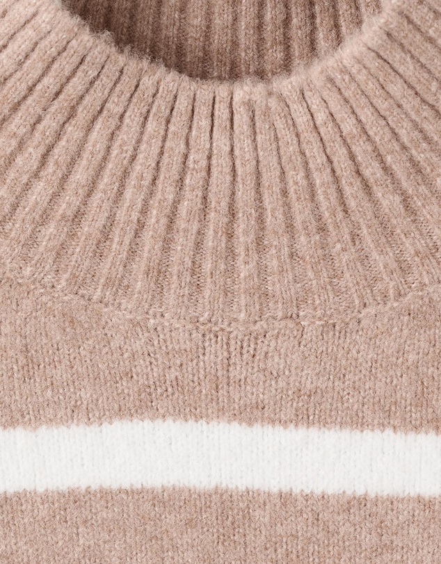 M.N.G - Oversized Striped High-Neck Jumper