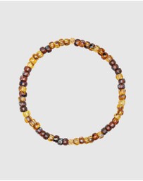 Nialaya Jewellery - Wristband With Amber Japanese Miyuki Beads