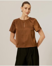Tussah - SS Keyhole Top