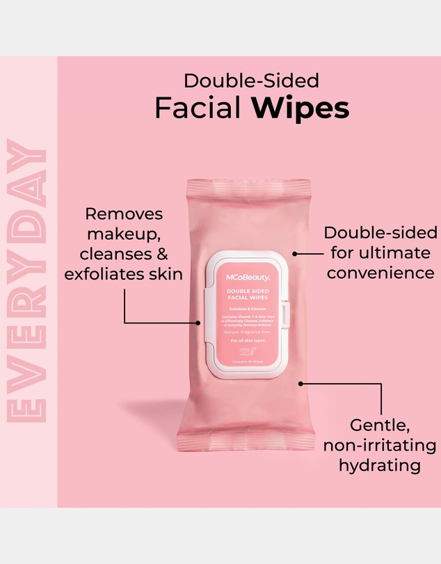 MCoBeauty - 25-Pack Everyday Double-Sided Facial Wipes