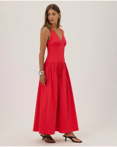 Atmos&Here - Rubi Midi V-Neck Dress