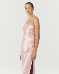 Third Form - Satin Gather One Shoulder Dress