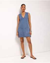 AERE - Neve Denim Twill Mini Dress