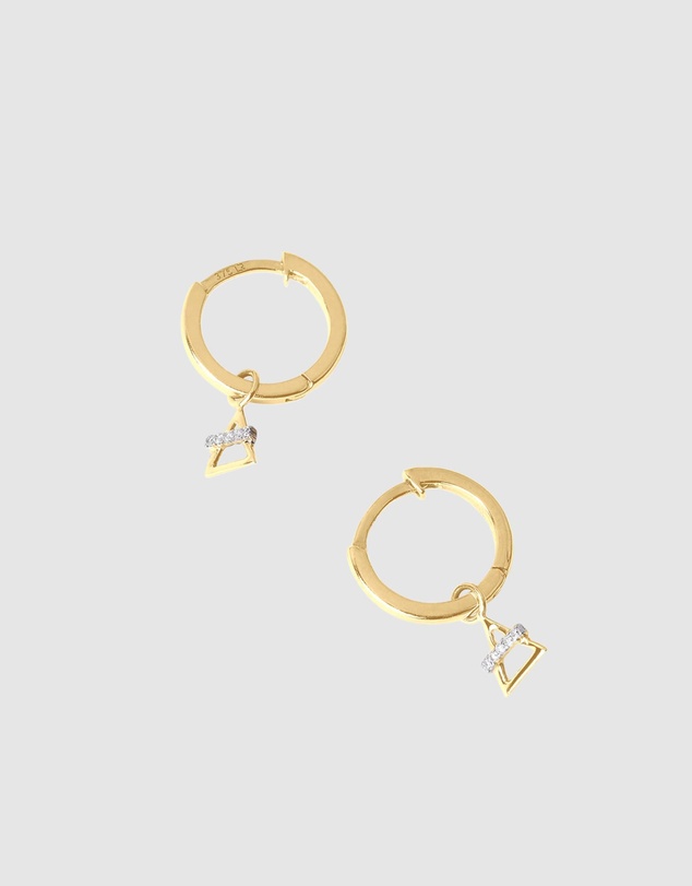 Luna Rae - Solid Gold - Air Element Diamond Hoops