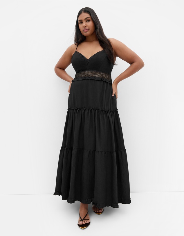City Chic - Aura Crochet Tier Maxi Dress