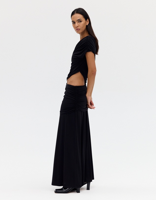 Third Form - Crave Rouched Floor Length Dress