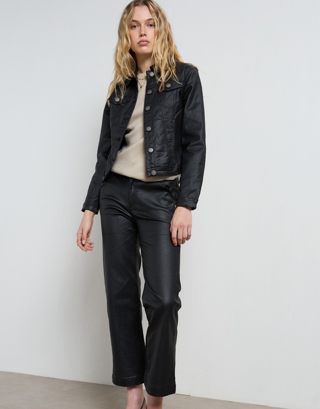 DRICOPER DENIM - Dita Coated Denim Black Jacket
