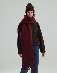 Morgan & Taylor - Ella Woven Scarf in Burgundy Red