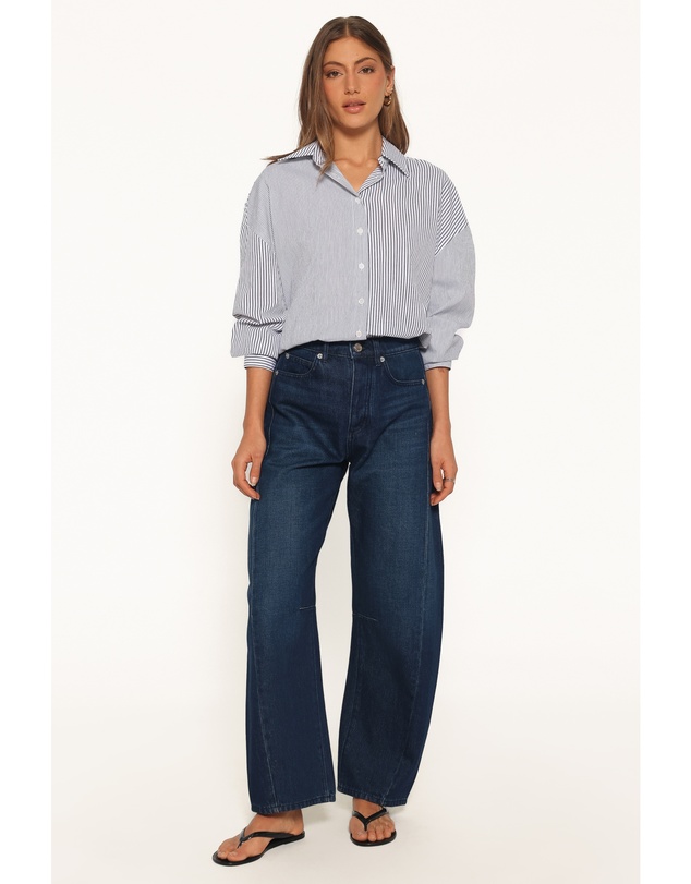 Petal & Pup - Elva Oversized Shirt - Black Stripe