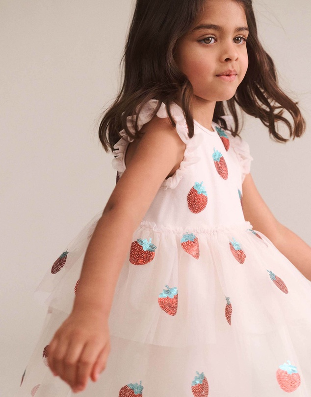 Huxbaby - Sequin Strawberry Tulle Dress