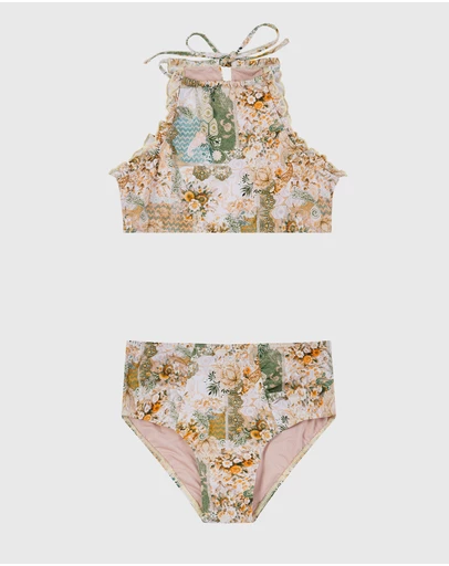 Aqua Blu Kids - Mosaic Halter Neck Bikini Set - Teens