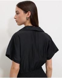 Calli - Malik Shirred Waist Shirt Dress