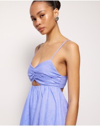 AERE - Saige Linen Midi Dress