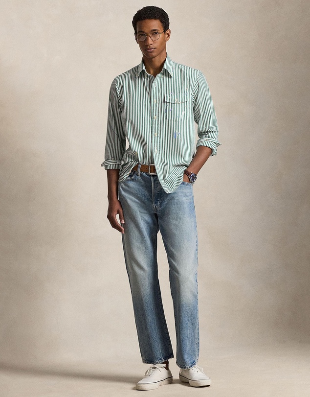 Polo Ralph Lauren - Classic Fit Paint-Splatter Striped Shirt