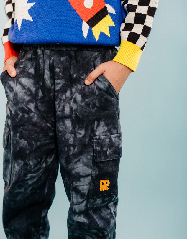 Rock Your Kid - Rock Out Cargo Track Pants in Space Grey