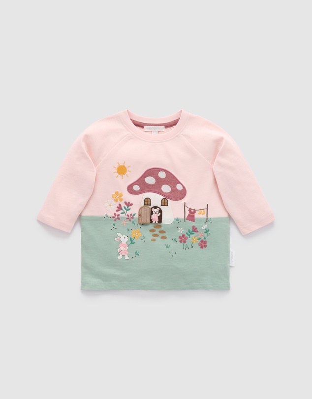 Purebaby - Toadstool House Long Sleeve Tee -Kids-Babies