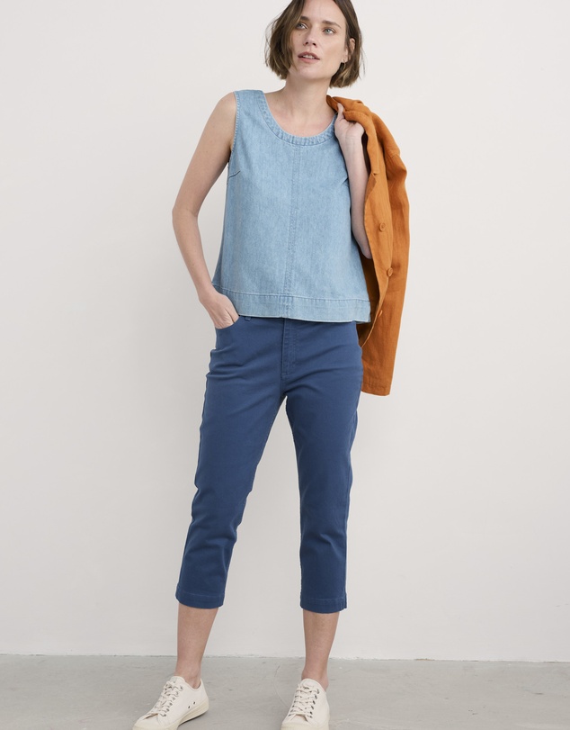 Seasalt - Seasalt Cornwall Navy Albert Quay Slim Fit Crops