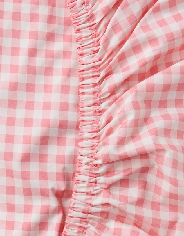Kip&Co - Gingham Candy Organic Cotton Fitted Sheet Cot - Babies