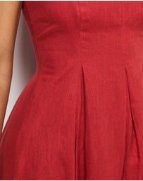 AERE - Inara Pleated Linen Midi Dress