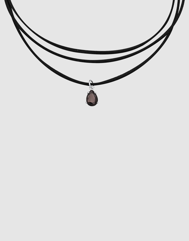 Elli Jewelry - Zirconia Faux Leather Choker Necklace