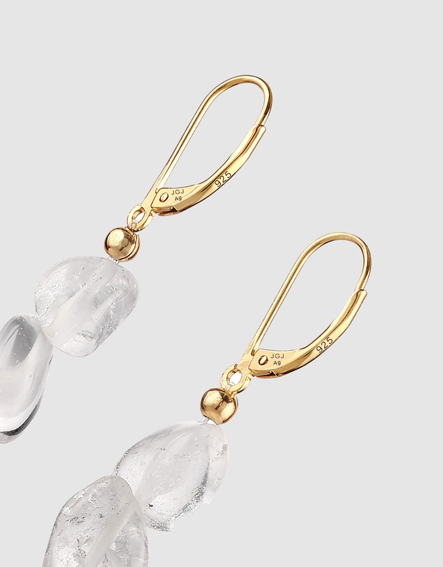 Elli Jewelry - Rock Crystal Drop Earrings in Gold-Plated 925 Silver