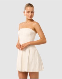 Forever New - Susie Strapless Pleated Linen Mini Dress