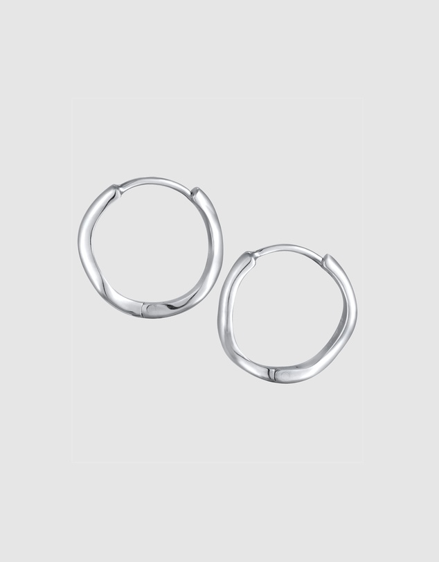 Elli Jewelry - Organic Wave Hoop Earrings in 925 Silver