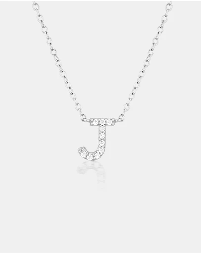 The Silver Collective - A-Z Letter Necklace - J