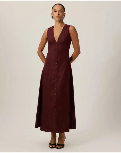 Tussah - Saphira V Neck Midi Dress