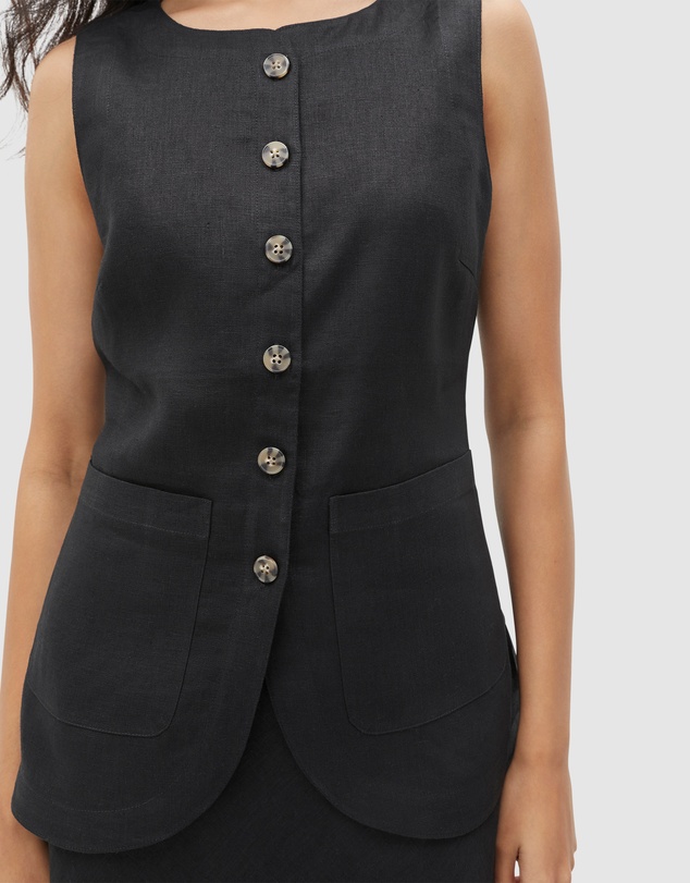 Seed Heritage - Linen Button Down Vest
