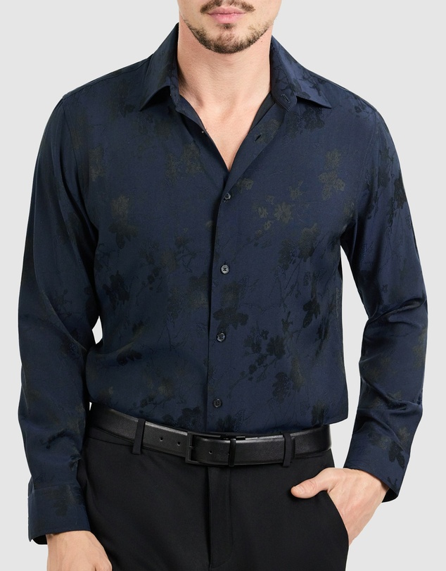 Tarocash - Lapis Slim Floral Shirt