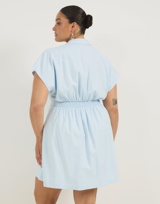 Atmos&Here Curvy - Sofia Linen Blend Mini Dress in Hibiscus Haze Print
