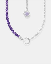 THOMAS SABO - Silver Member Charm Necklace with Violet Imitation Amethyst Beads