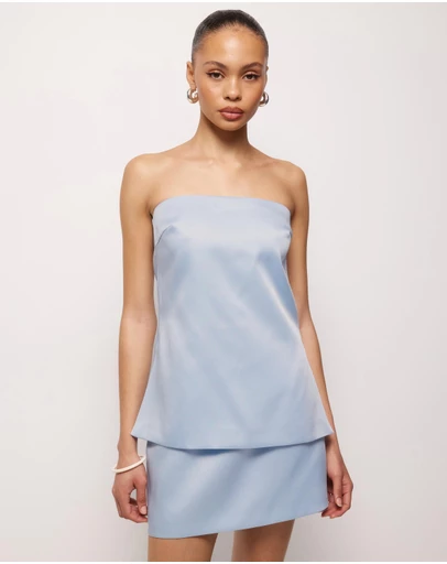 AERE - Vesper Satin Strapless Top