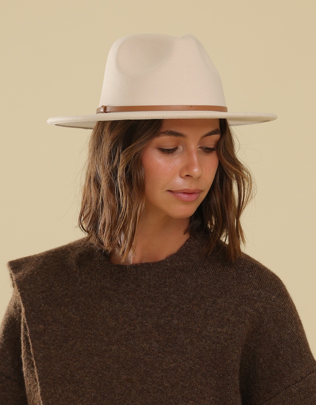 Morgan & Taylor - Dove Wool Fedora in Beige