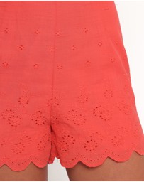 Petal & Pup - Zafira Lace Trim Shorts - Coral