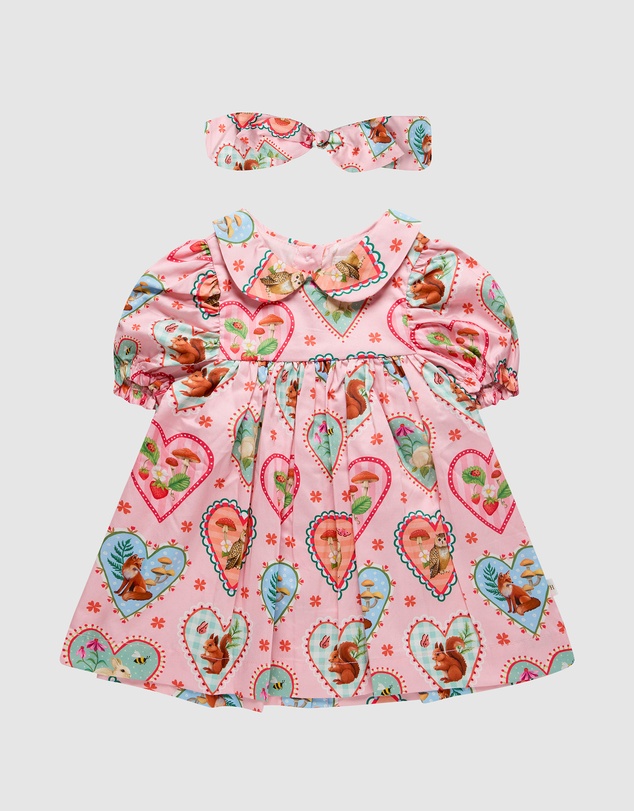 Fleur Harris - 'Woodland Love' Divine Dress and Headband Set in Peach