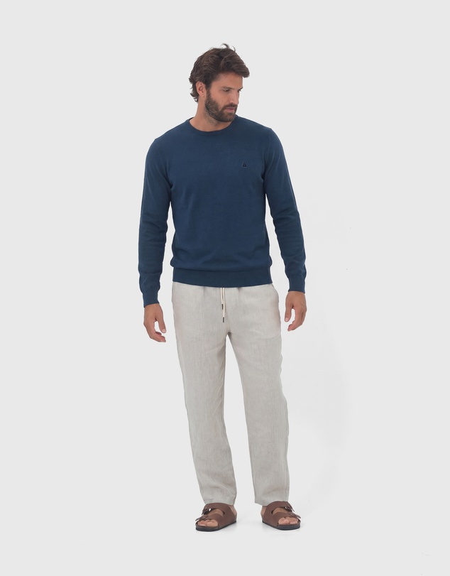 Coast Clothing - Crew Neck Cotton Jumper - Blue