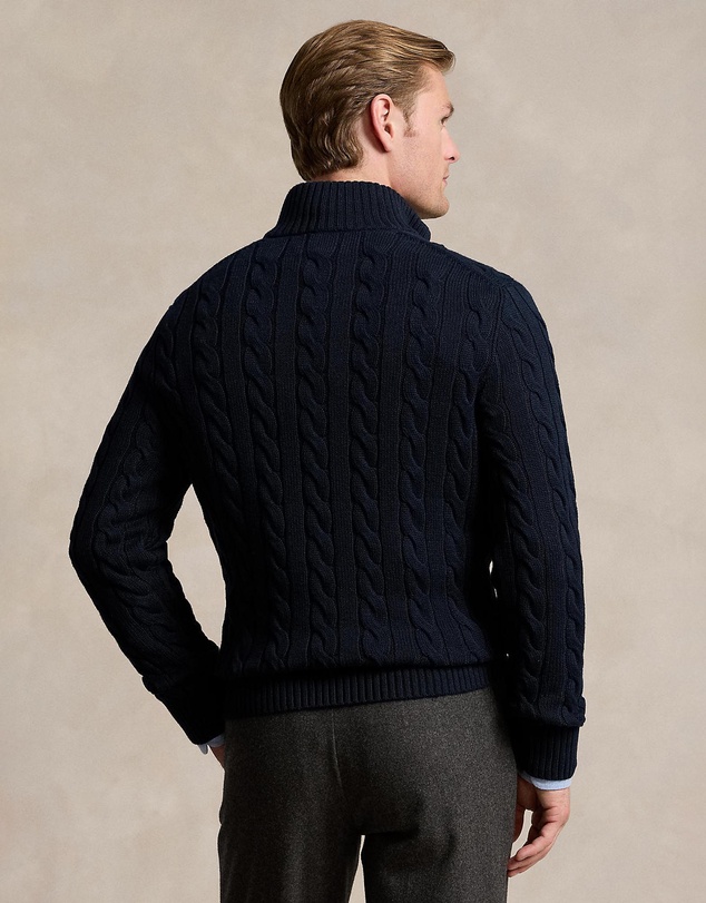 Polo Ralph Lauren - ICONIC EXCLUSIVE - Cable-Knit Cotton Quarter-Zip Sweater