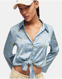 HUGO - Printed Stretch Satin Relaxed-Fit Blouse