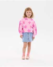 Rock Your Kid - Pink Star Funky Fringe Sweatshirt