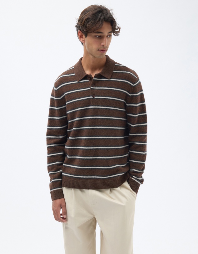 AERE - Stripe Wool Polo