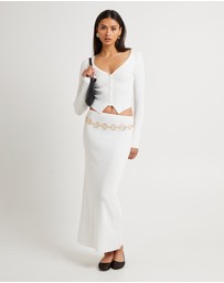 Subtitled - Kelse Knitted Long Sleeve Button Top