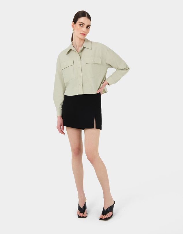 Forcast - Kyla Crop Pocket Shirt