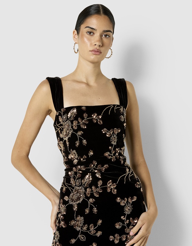 Montique - Violetta Velvet Sequin Cocktail Dress