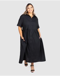 Love Your Wardrobe - Natalie Poplin Maxi Shirt Dress