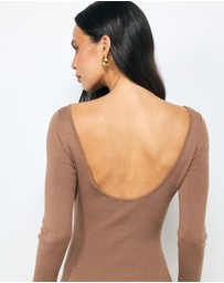 AERE - Nori Panelled Knit Midi Dress