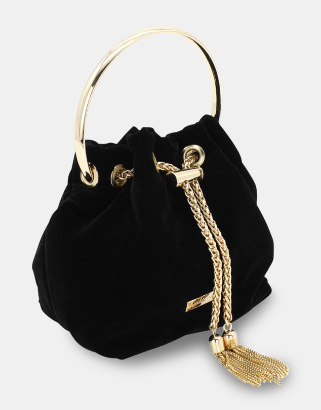 Morgan & Taylor - Nicola Velvet Bucket Bag in Black
