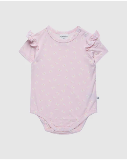 Kynd Baby - Frill Short Sleeve Bodysuit in Lilac Flutter